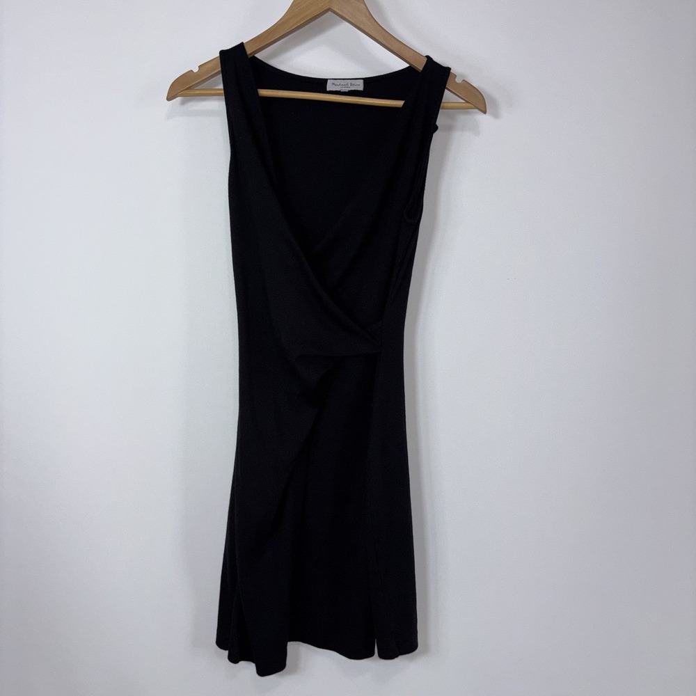 Michael Stars Cotton Modal Wrap Front Sundress Black Sleeveless Size XS - Picture 2 of 8